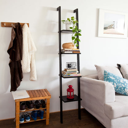 Étagère murale de rangement moderne à 4 niveaux SoBuy en bois, FRG15-SCH