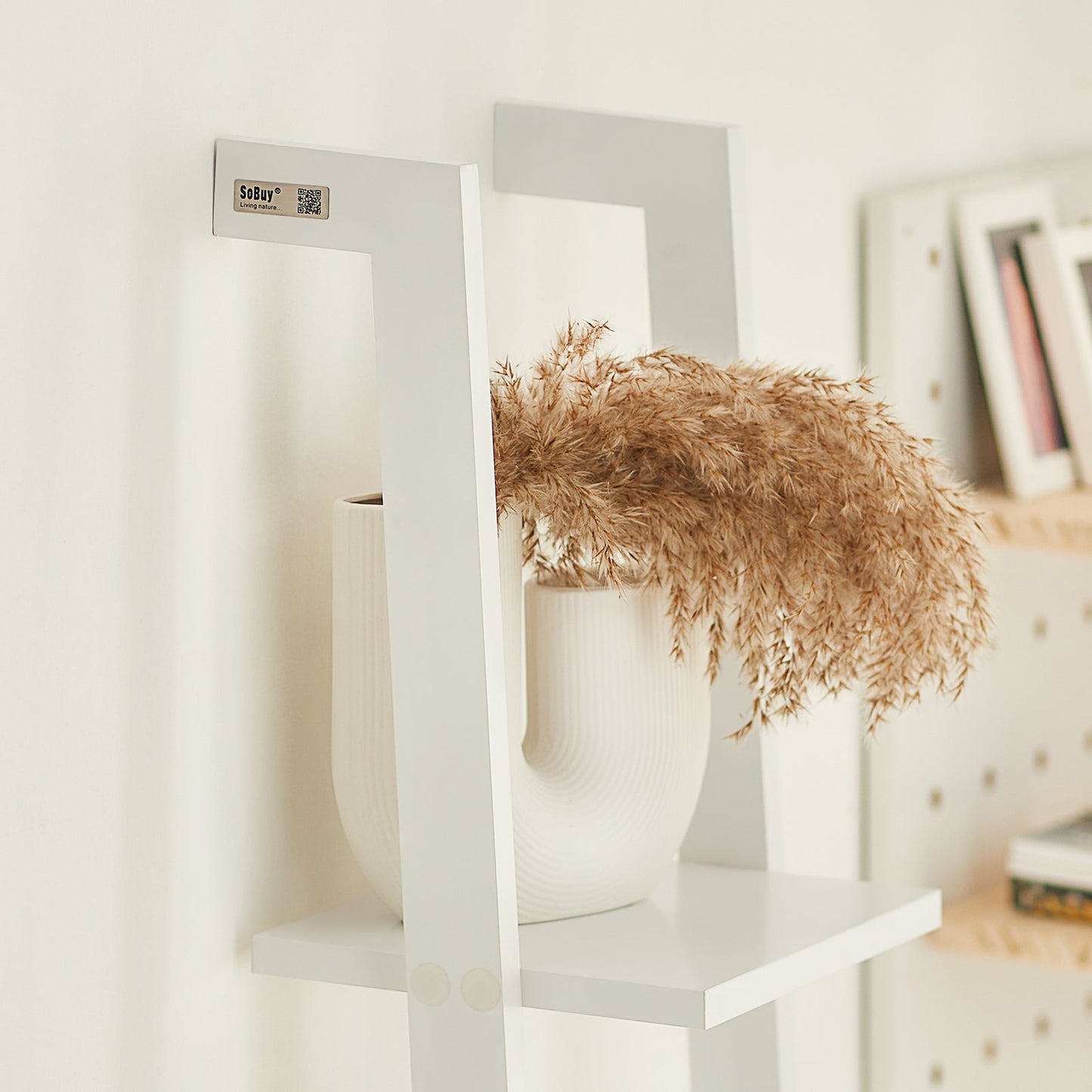 Étagère murale de rangement moderne à 4 niveaux SoBuy en bois, FRG15-W