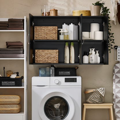 Meuble de rangement mural SoBuy à 3 portes pour cuisine et salle de bain, référence FRG231-L-SCH