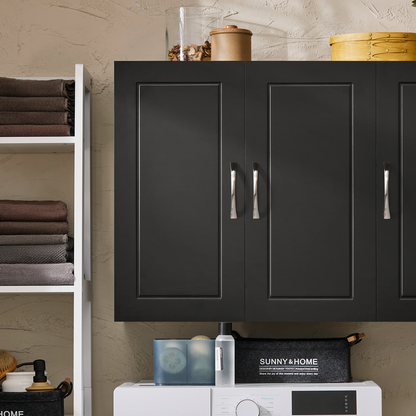 Meuble de rangement mural SoBuy à 3 portes pour cuisine et salle de bain, référence FRG231-L-SCH