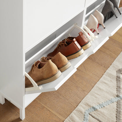 Meuble à chaussures SoBuy FSR100-W, 4 tiroirs, étagère à chaussures, meuble de rangement pour chaussures