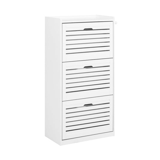 Meuble à chaussures SoBuy FSR108-W, 3 tiroirs, étagère à chaussures, meuble de rangement pour chaussures