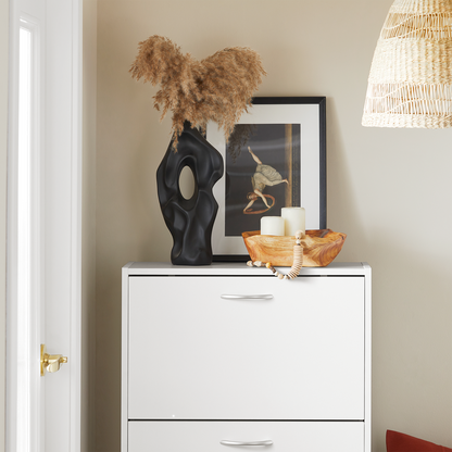 Meuble à chaussures blanc SoBuy FSR110-W avec 3 tiroirs rabattables, étagère à chaussures autoportante, meuble de rangement pour chaussures