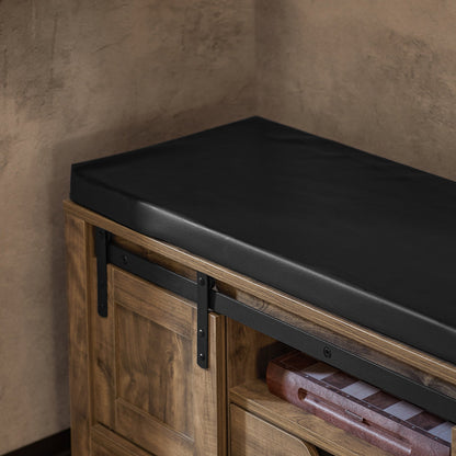 SoBuy FSR118-N, Banc à chaussures d'entrée avec 2 portes coulissantes et coussin d'assise