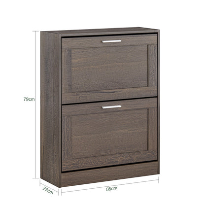 Meuble à chaussures SoBuy à 2 tiroirs, étagère à chaussures, armoire de rangement pour chaussures FSR137-BR