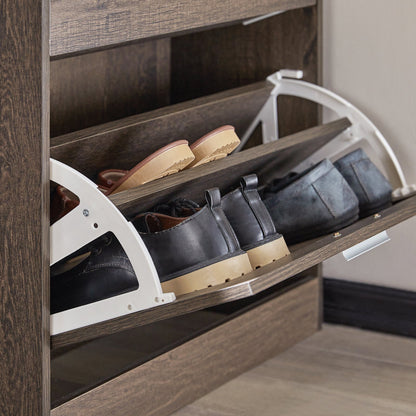 Meuble à chaussures SoBuy à 2 tiroirs, étagère à chaussures, armoire de rangement pour chaussures FSR137-BR