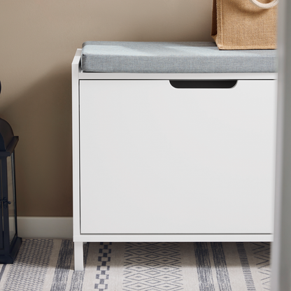 SoBuy FSR151-KW Banc à chaussures d'entrée avec étagère à chaussures et coussin d'assise