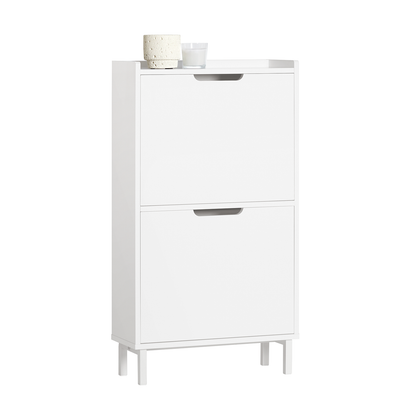 Meuble à chaussures SoBuy FSR151-W à 2 tiroirs rabattables, étagère à chaussures, meuble de rangement pour chaussures