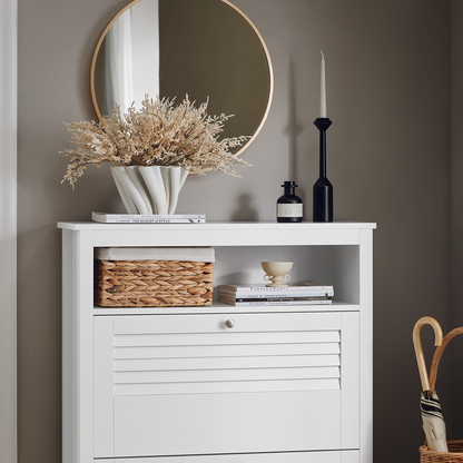 SoBuy FSR152-W, Meuble à chaussures d'entrée, étagère à chaussures, placard de rangement pour chaussures