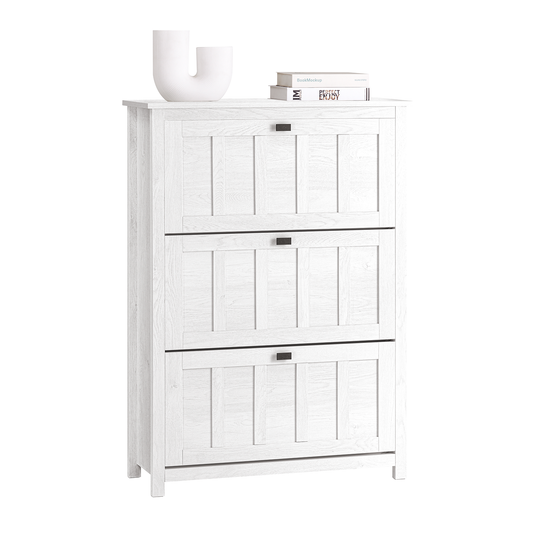 Meuble à chaussures SoBuy à 3 tiroirs rabattables, étagère à chaussures, armoire de rangement pour chaussures, unité de rangement FSR162-W