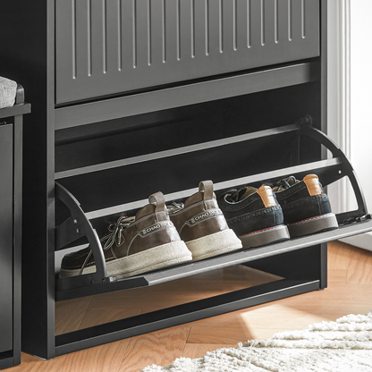 Meuble à chaussures SoBuy à 2 tiroirs rabattables, étagère à chaussures, armoire de rangement pour chaussures, unité de rangement FSR165-K-SCH