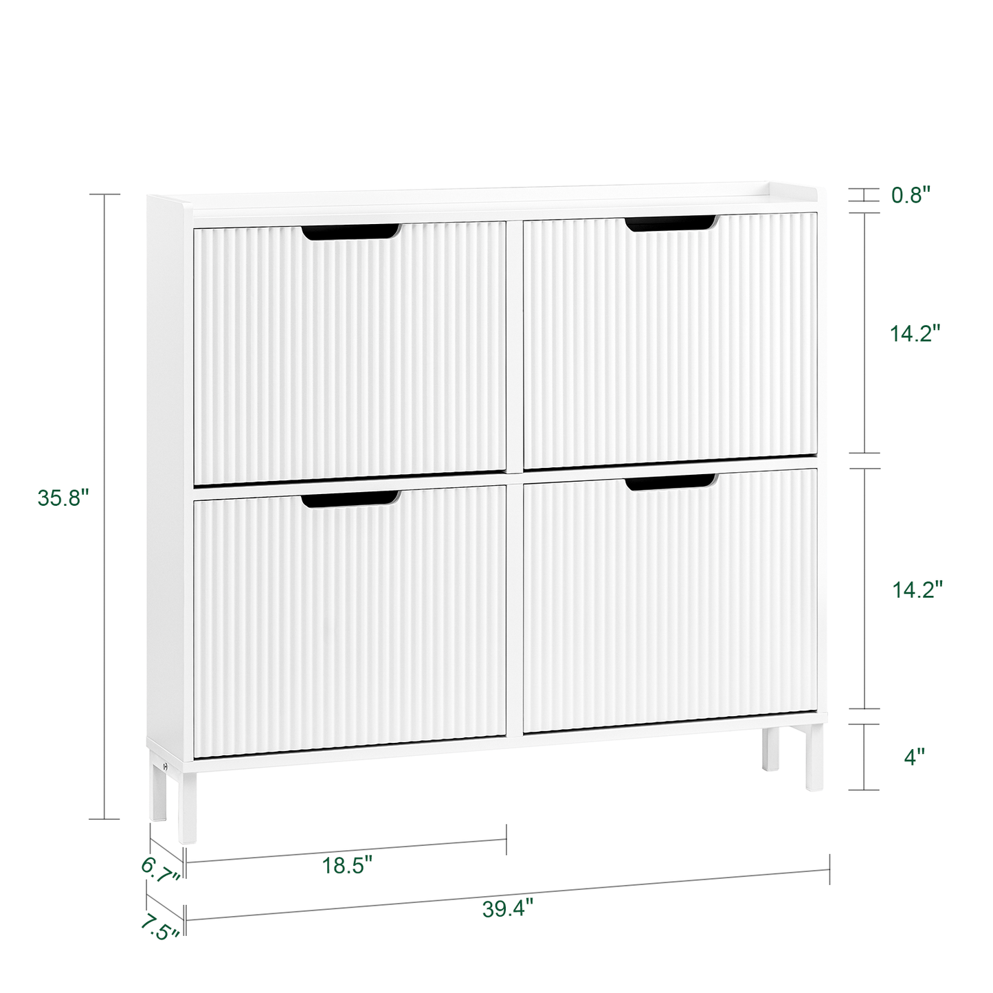Meuble à chaussures SoBuy avec 4 tiroirs rabattables, unité de rangement pour chaussures FSR177-LW