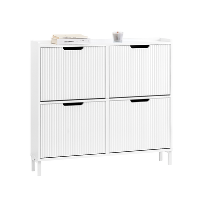 Meuble à chaussures SoBuy avec 4 tiroirs rabattables, unité de rangement pour chaussures FSR177-LW