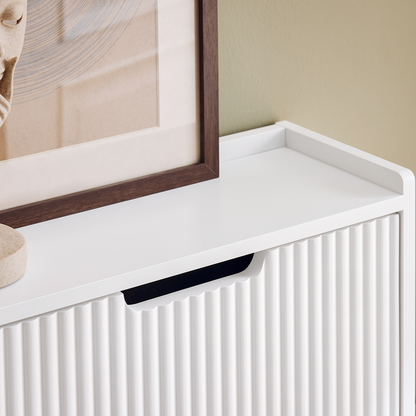 Meuble à chaussures SoBuy avec 4 tiroirs rabattables, unité de rangement pour chaussures FSR177-LW