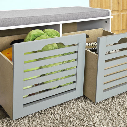 Banc de rangement à chaussures SoBuy Padd pour entrée avec 3 tiroirs, FSR23-HG