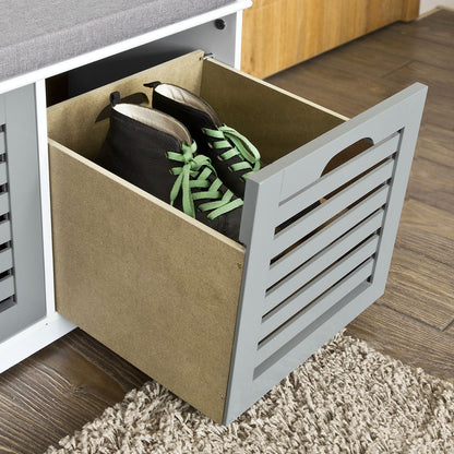 Banc de rangement à chaussures SoBuy Padd pour entrée avec 3 tiroirs, FSR23-HG