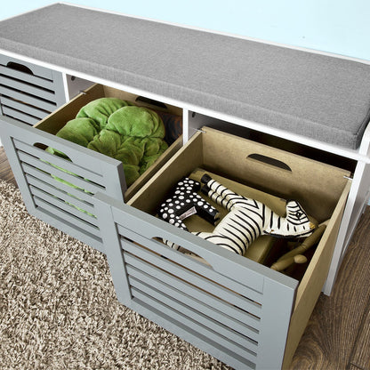 Banc de rangement à chaussures SoBuy Padd pour entrée avec 3 tiroirs, FSR23-HG