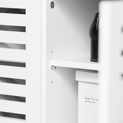 Banc à chaussures SoBuy avec coussin d'assise et 2 portes, meuble de rangement pour entrée FSR23-II-W