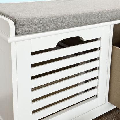 Banc de rangement à chaussures SoBuy avec 2 tiroirs et coussin, FSR23-KW