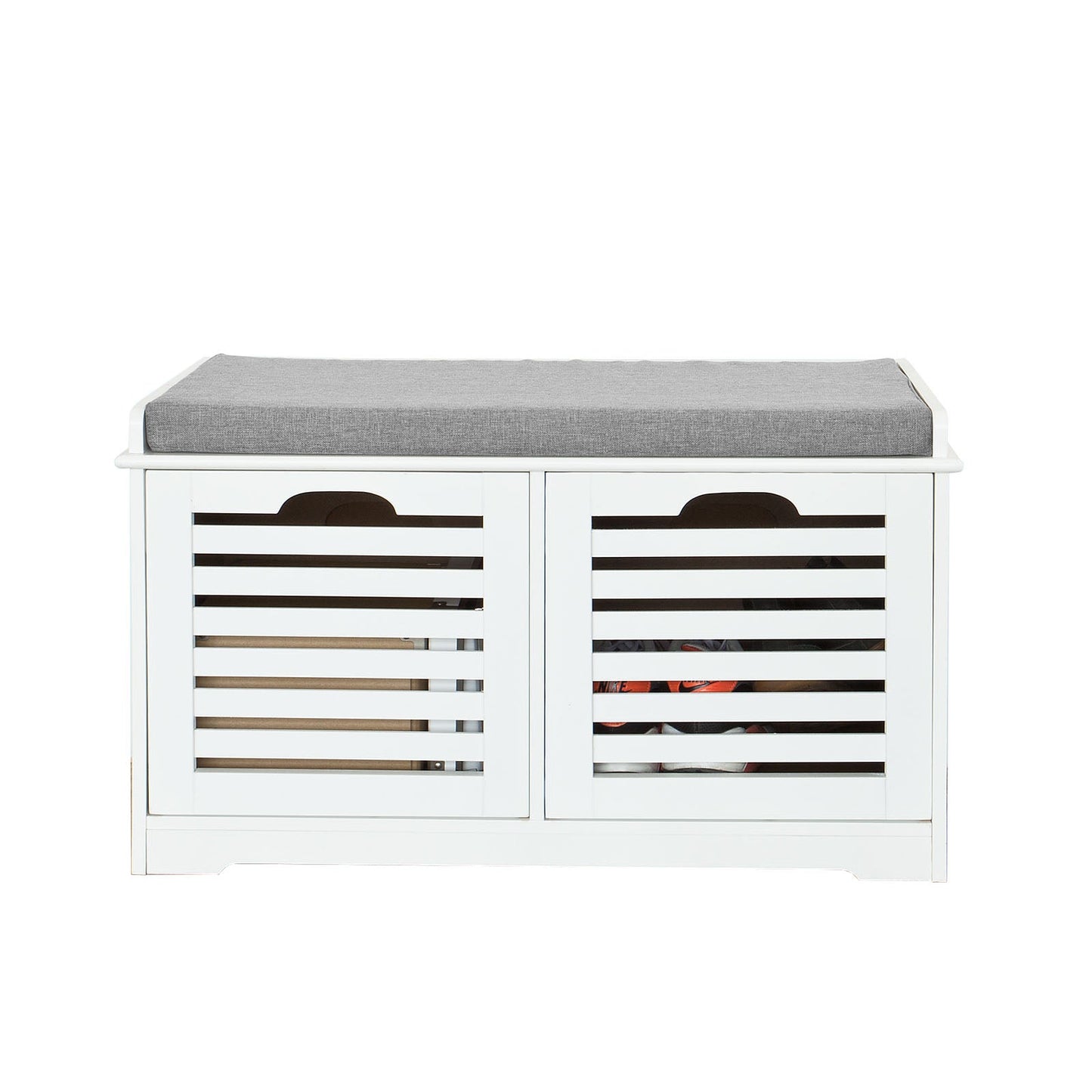 Banc de rangement à chaussures SoBuy avec 2 tiroirs et coussin, FSR23-KW
