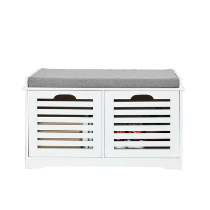 Banc de rangement à chaussures SoBuy avec 2 tiroirs et coussin, FSR23-KW