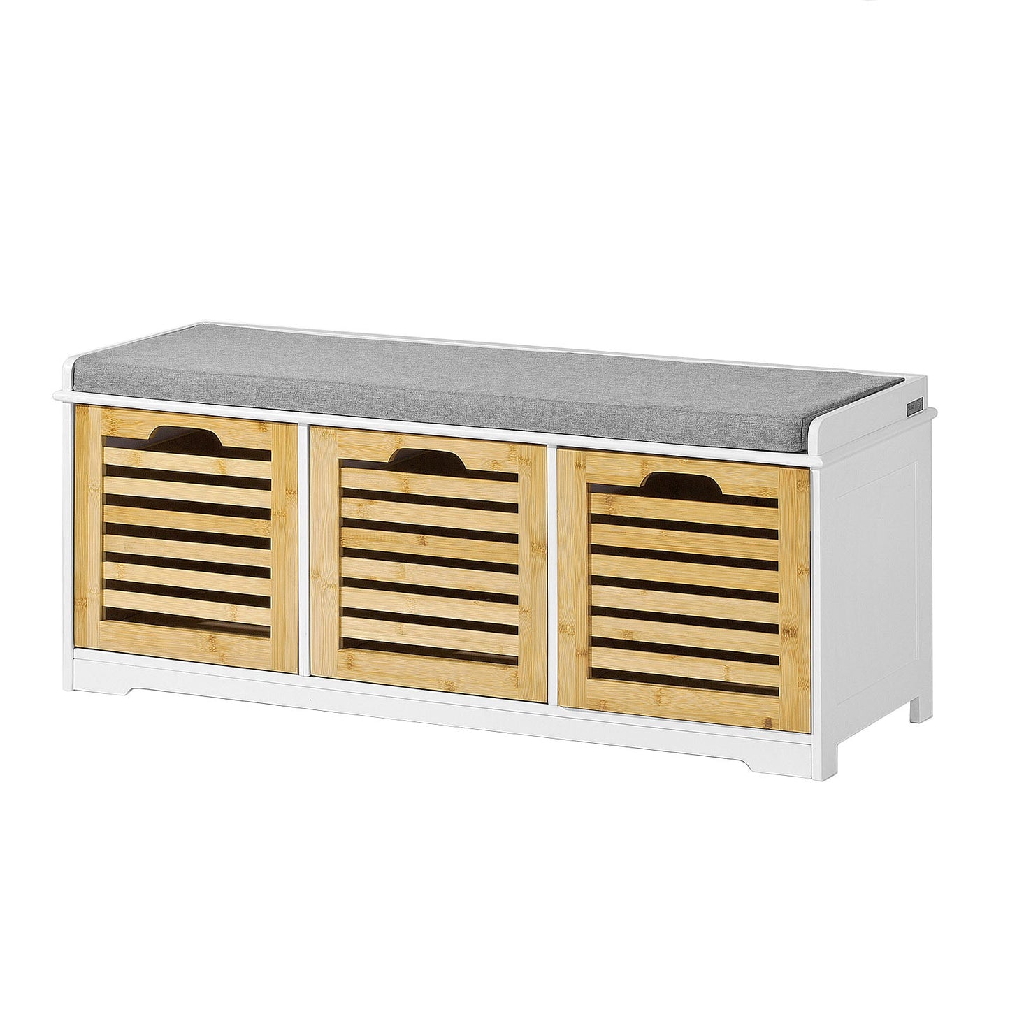 Banc de rangement pour chaussures d'entrée SoBuy avec tiroirs et coussin, FSR23-WN