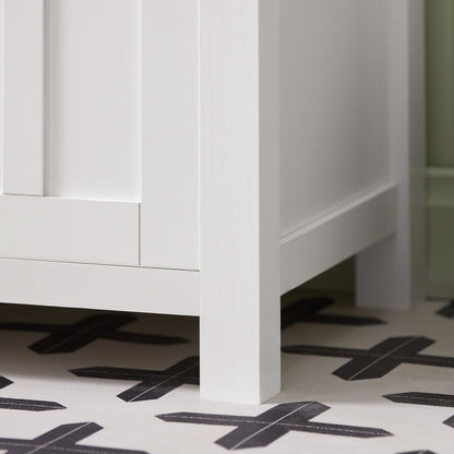 Banc de rangement blanc SoBuy FSR35-W avec 2 portes et coussin d'assise amovible, meuble à chaussures