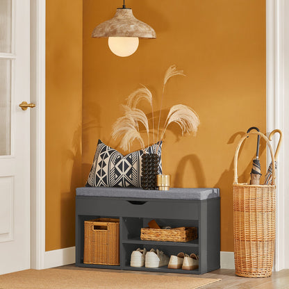 Meuble de rangement à chaussures SoBuy avec plateau relevable et coussin d'assise FSR45-DG