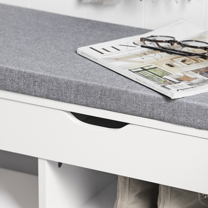 SoBuy FSR45-HG, meuble de rangement pour chaussures, banc à chaussures avec plateau relevable et coussin gris