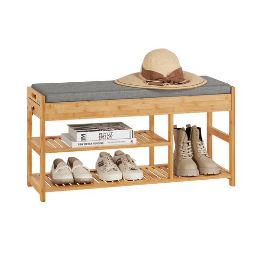 Banc de rangement à chaussures rembourré SoBuy avec espace de rangement, FSR47-N