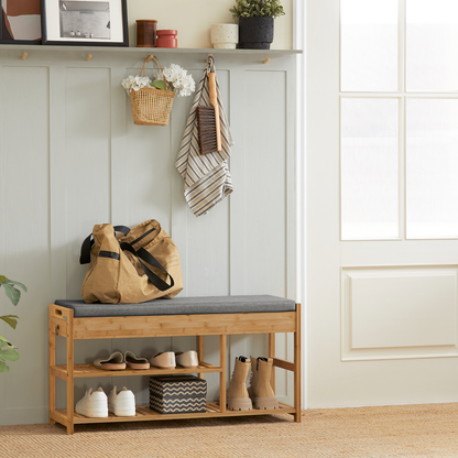 Banc de rangement à chaussures rembourré SoBuy avec espace de rangement, FSR47-N