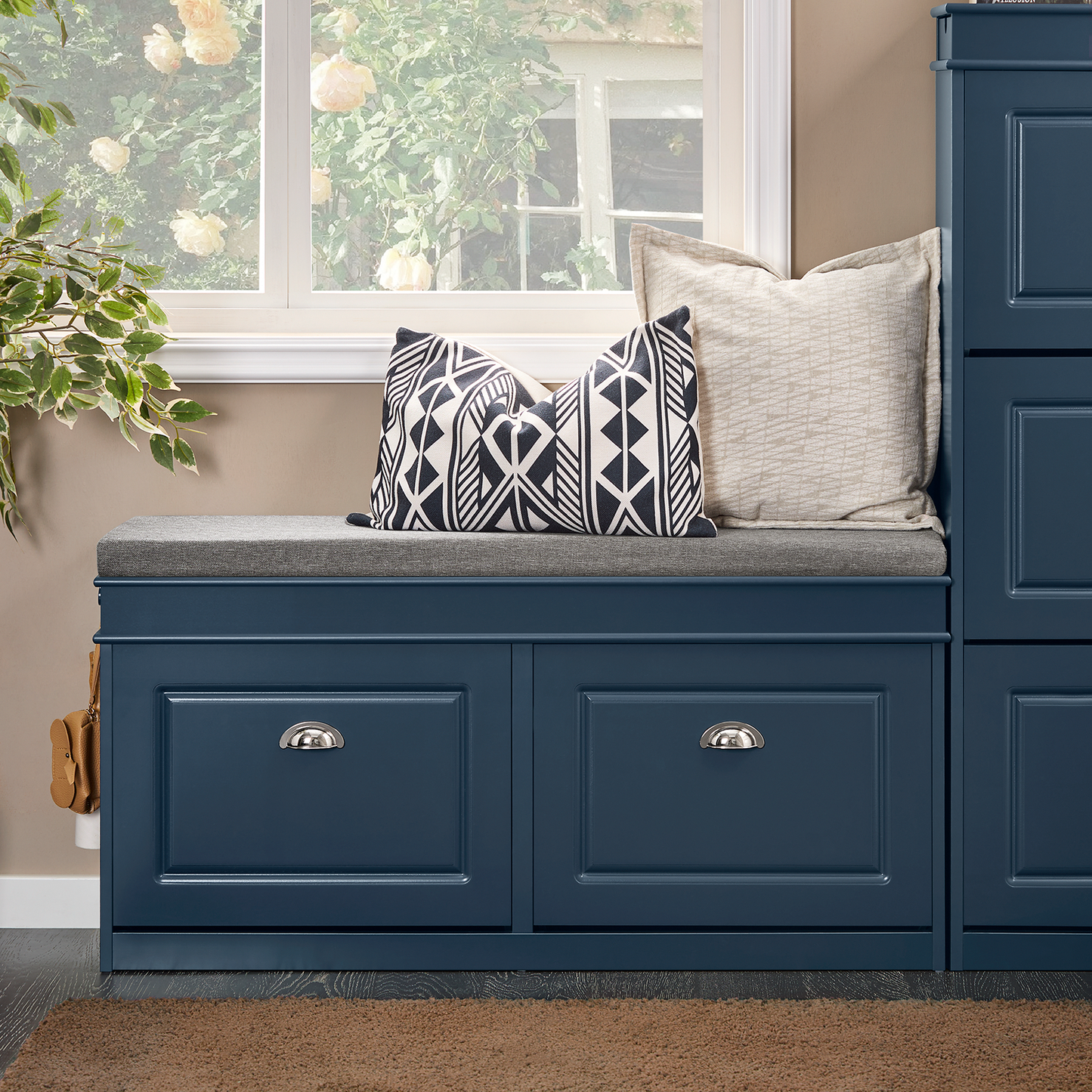 Banc à chaussures SoBuy avec tiroir rabattable et coussin d'assise FSR64-B