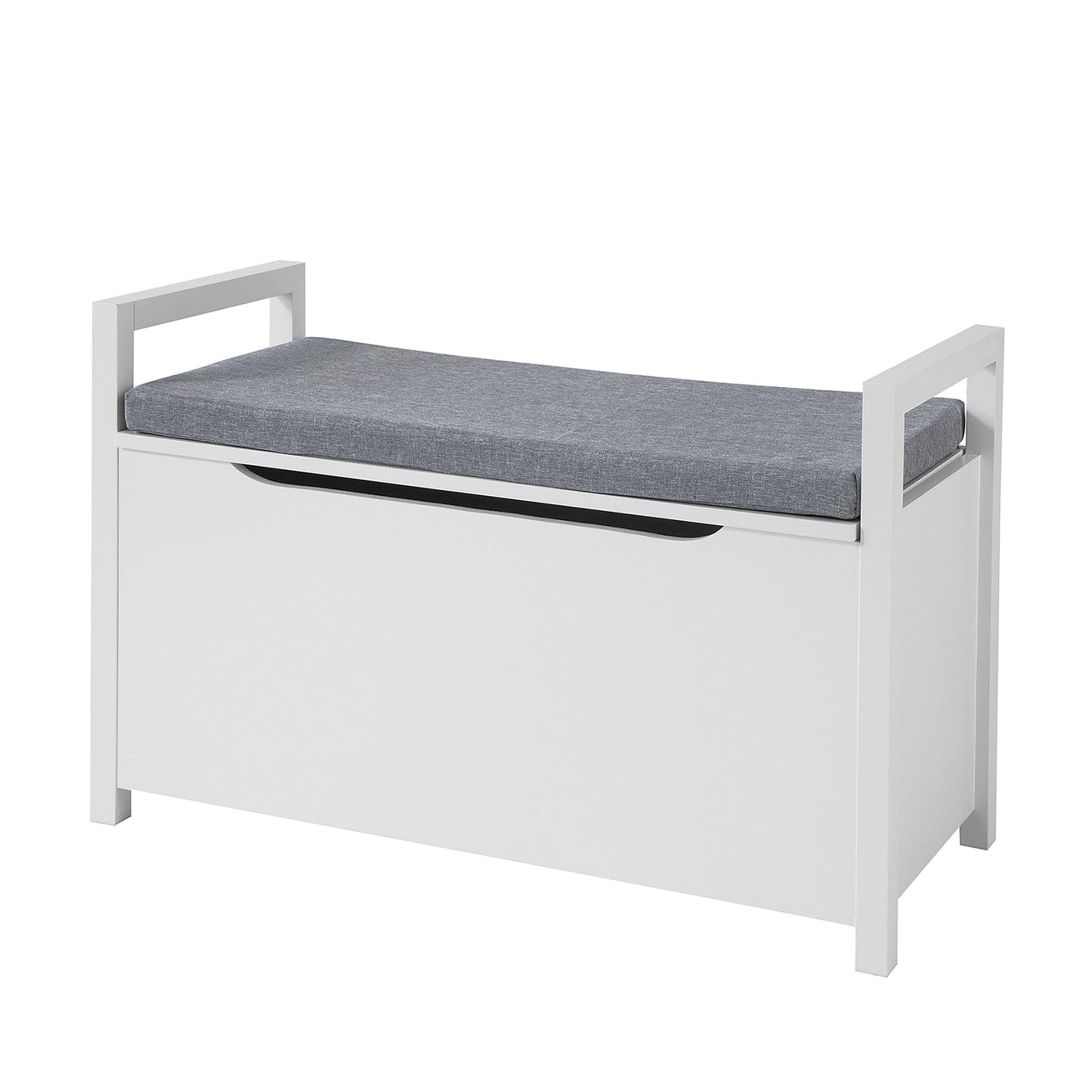 Banc de rangement SoBuy avec couvercle relevable et coussin d'assise, banc avec coffre de rangement, coffre à jouets, FSR76-W