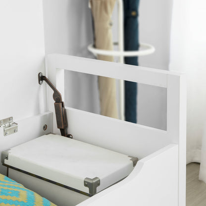 Banc de rangement SoBuy avec couvercle relevable et coussin d'assise, banc avec coffre de rangement, coffre à jouets, FSR76-W