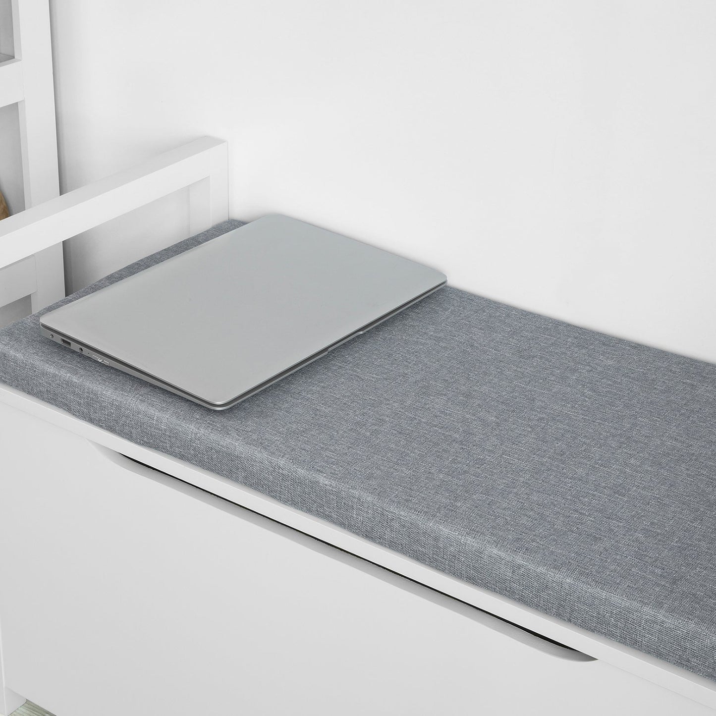 Banc de rangement SoBuy avec couvercle relevable et coussin d'assise, banc avec coffre de rangement, coffre à jouets, FSR76-W