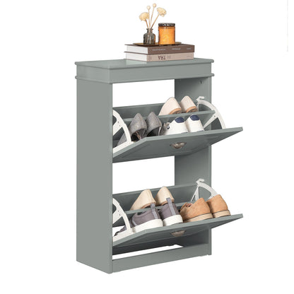 Meuble à chaussures SoBuy avec 2 tiroirs, étagère à chaussures, meuble de rangement gris FSR78-HG