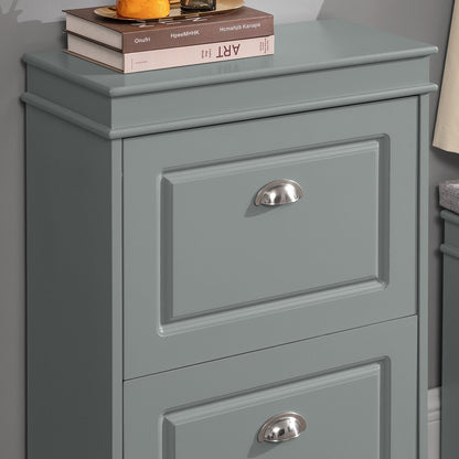 Meuble à chaussures SoBuy avec 2 tiroirs, étagère à chaussures, meuble de rangement gris FSR78-HG
