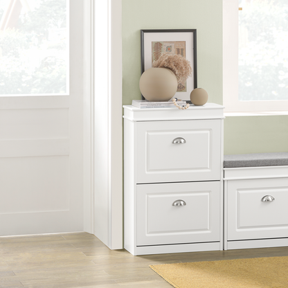 Meuble à chaussures SoBuy à 2 tiroirs, étagère à chaussures, armoire de rangement pour chaussures, unité de rangement, FSR78-W