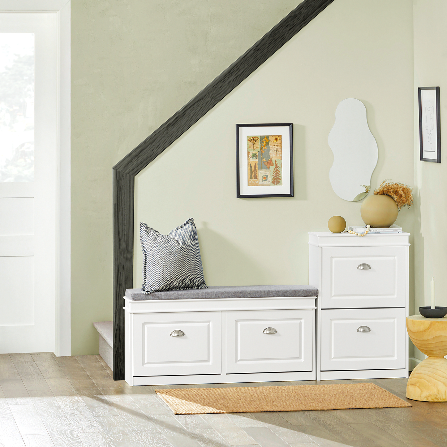 Meuble à chaussures SoBuy à 2 tiroirs, étagère à chaussures, armoire de rangement pour chaussures, unité de rangement, FSR78-W