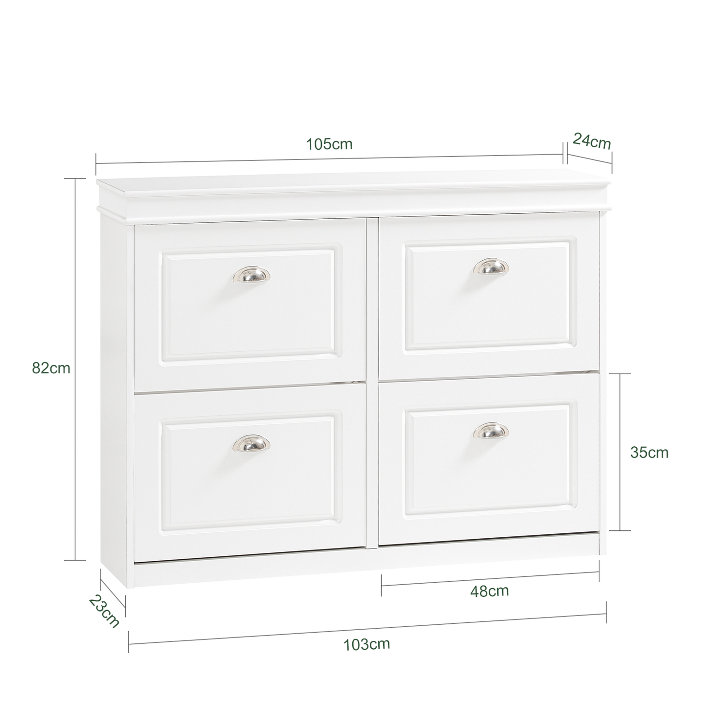 Meuble à chaussures SoBuy à 4 tiroirs, étagère à chaussures, meuble de rangement pour chaussures, FSR79-W