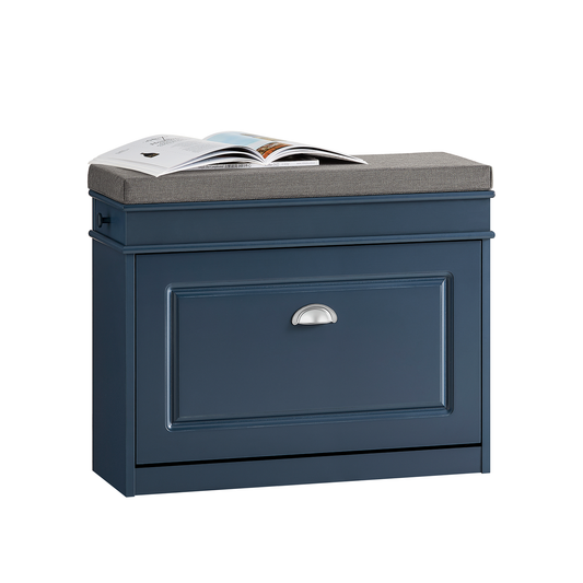 Meuble à chaussures SoBuy avec banc d'entrée, étagère à chaussures, meuble à chaussures avec tiroir rabattable et coussin d'assise FSR82-LB