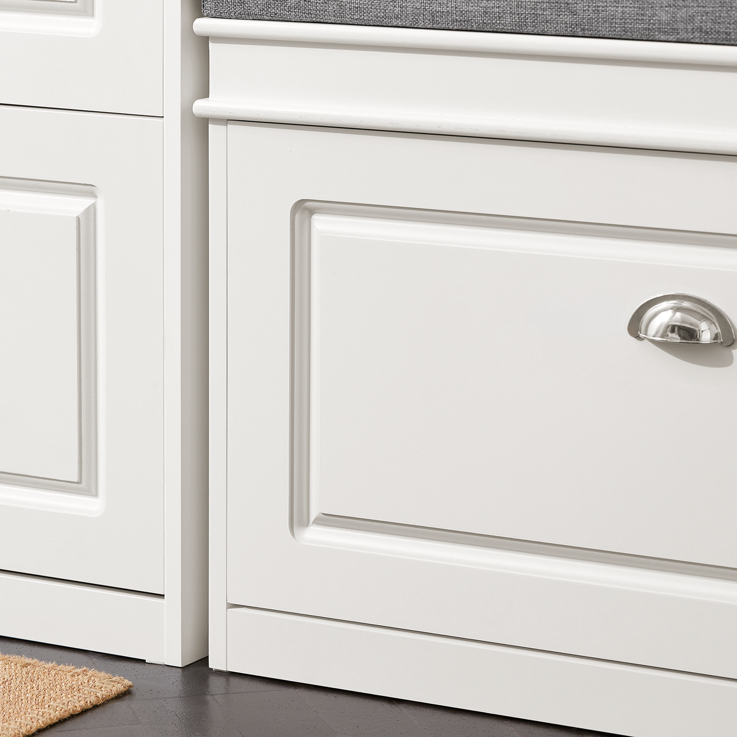 SoBuy FSR82-LW, banc à chaussures d'entrée avec tiroir rabattable et coussin d'assise