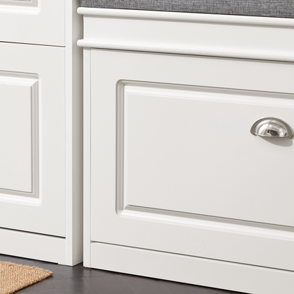 SoBuy FSR82-LW, banc à chaussures d'entrée avec tiroir rabattable et coussin d'assise