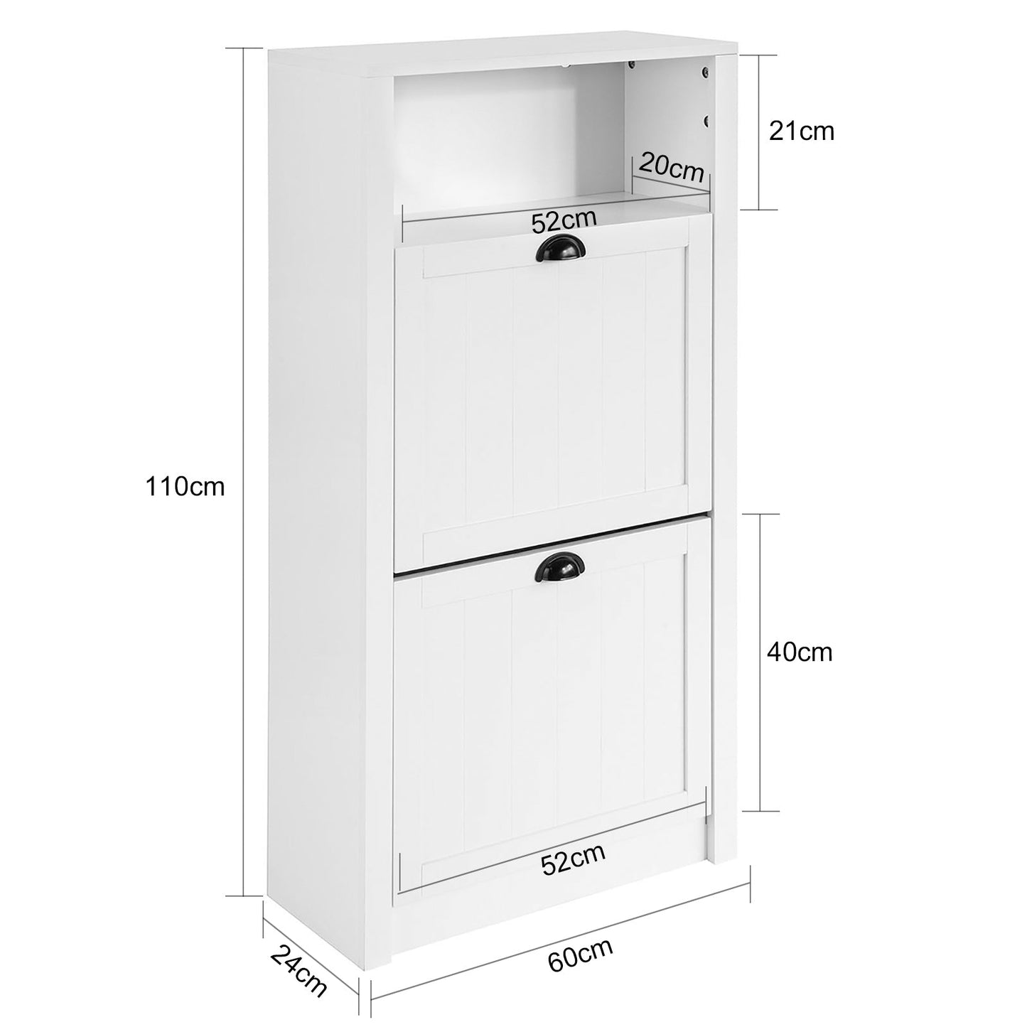 SoBuy FSR87-KW, Meuble à chaussures avec 1 compartiment de rangement et 2 tiroirs