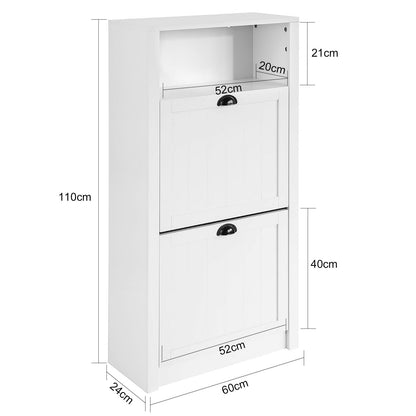 SoBuy FSR87-KW, Meuble à chaussures avec 1 compartiment de rangement et 2 tiroirs