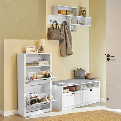 SoBuy FSR87-KW, Meuble à chaussures avec 1 compartiment de rangement et 2 tiroirs