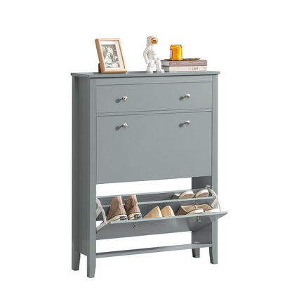 SoBuy FSR89-HG, Meuble à chaussures, étagère à chaussures, armoire de rangement avec tiroirs