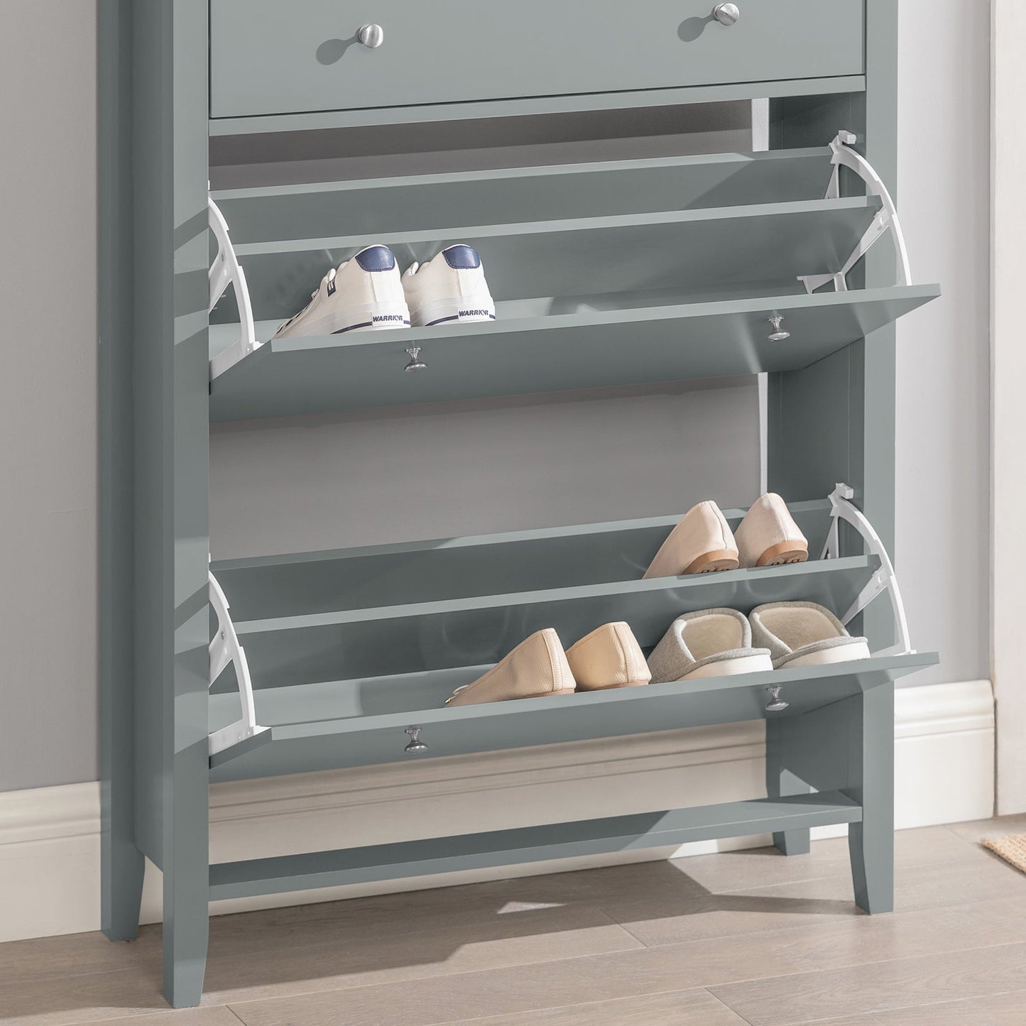 SoBuy FSR89-HG, Meuble à chaussures, étagère à chaussures, armoire de rangement avec tiroirs
