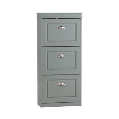 SoBuy FSR94-HG, Meuble à chaussures à 3 tiroirs, étagère à chaussures, armoire de rangement pour chaussures, gris