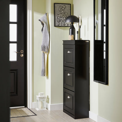 SoBuy FSR94-SCH, Meuble à chaussures à 3 tiroirs, noir